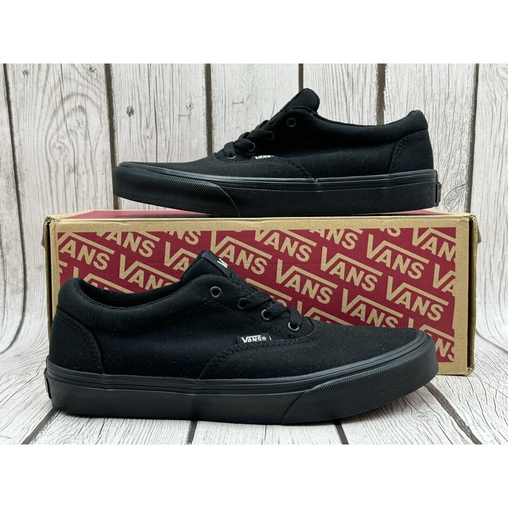 Vans Doheny Triple Black Skate Shoes Youth Size 2.5Y VN0A3MWA186 New